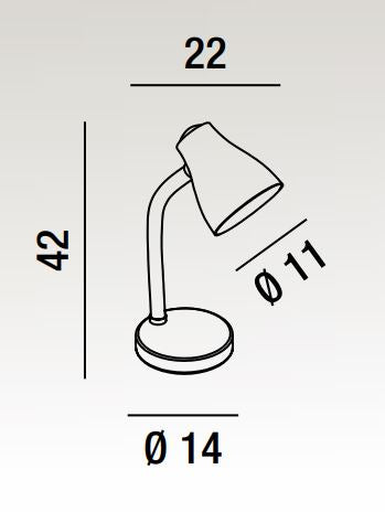 Lampada da tavolo in plastica colore viola